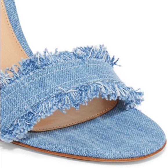 GIANVITO ROSSI Lola frayed denim sandals - Picture 4 of 12